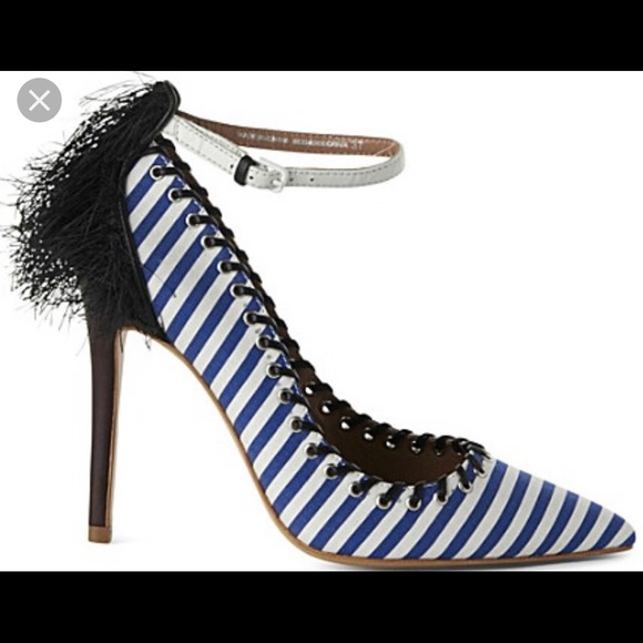 Aldo Navy Blue Striped Pumps - Weatherbee - Picture 2 of 8
